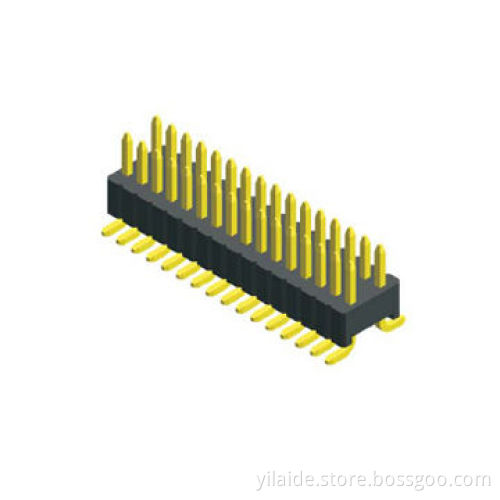 1.27mm pitch pin header, tin or gold flash plating, SMT
